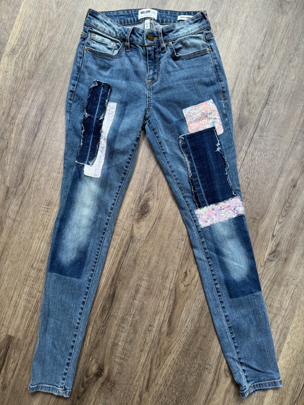 Willam Rast Patchwork Perfect Skinny Jeans - Size 25